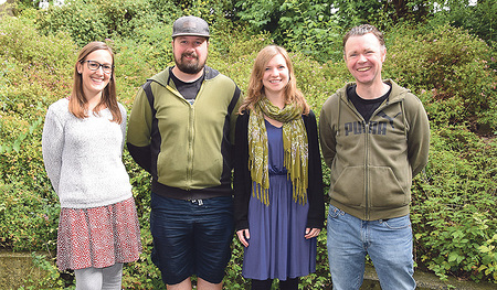 Das Team der KernZone: Eva-Maria Bergmayr, Rene Gebetsroither, Birgit Krenn und René Prinz-Toifl (von links) 