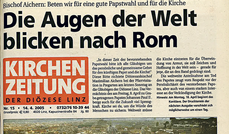 Vor 20 Jahren: vor der Papstwahl.  