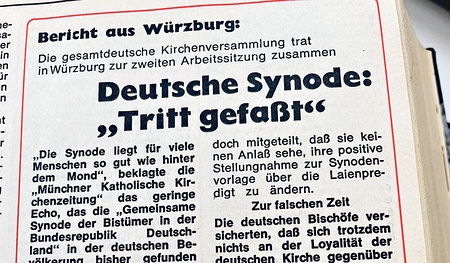 Über die deutsche Synode berichtete die Kirchenzeitung vor 50 Jahren.   