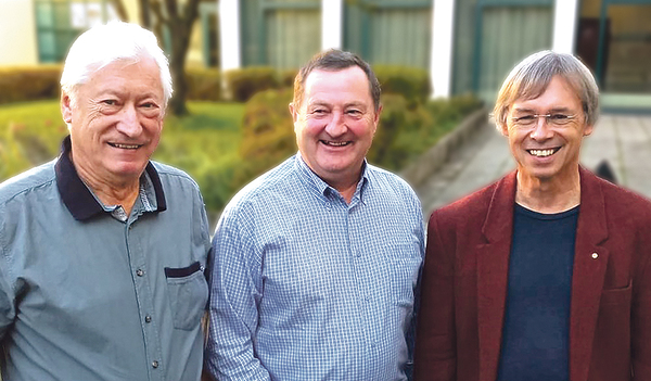 KMBÖ-Vorsitzender Karl Toifl aus der Diözese St. Pölten (Mitte) mit den stellvertretenden KMBÖ-Vorsitzenden Vinzenz Jobst aus der Diözese Eisenstadt und Bernhard Steiner aus der Diözese Linz. 