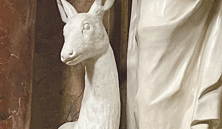Hirschkuh beim heiligen Ägidius (Seitenaltar rechts hinten in der Stiftskirche) 