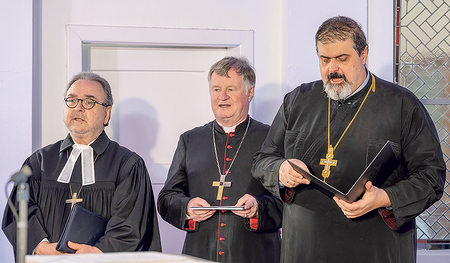 Michael Chalupka, Manfred Scheuer und Ioannis Nikolitsis.