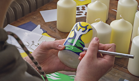 Das heurige Motiv der Osterkerze in Kirchdorf/Kr.    