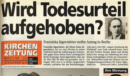 Hoffnung auf Rehabilitierung von Franz Jägerstätter im Jahr 1997  