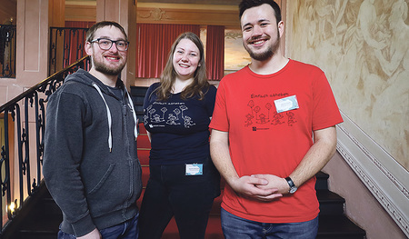 Wiedergewählt: David Hinterberger, Valentina Bergmair, Samuel Haijes (von links)