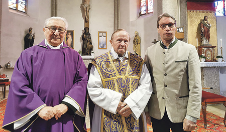 Pfarrer Jan Plata, Prälat Franz Breit und PGR-Obmann Helmut Lindorfer (von links)     