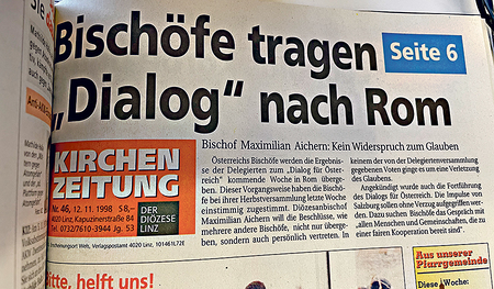 „Bischöfe tragen ‚Dialog‘ nach Rom“, titelte die Kirchenzeitung vor 25 Jahren.  Kiz/Archiv
