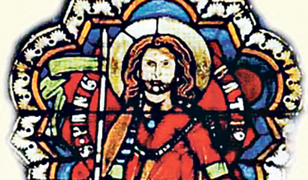 Pankratius-Glasfenster im Naumburger Dom wohl um 1250. 