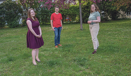 Die Jungscharvorsitzenden (v. l.): Valentina Bergmair, Samuel Haijes, Cosima Spieß  