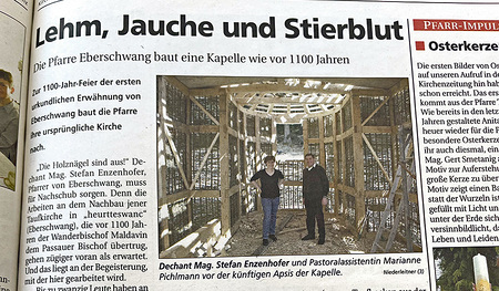 Die Pfarre Erberschwang baute ihre ursprüngliche Kirche nach.    