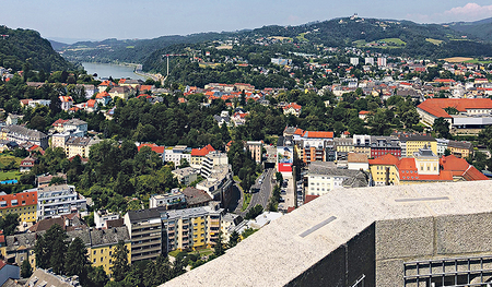 Blick vom Steinbalkon in 112 Metern Höhe 