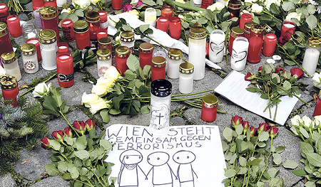 Trauer in Wien nach dem Terroranschlag am 2. November.