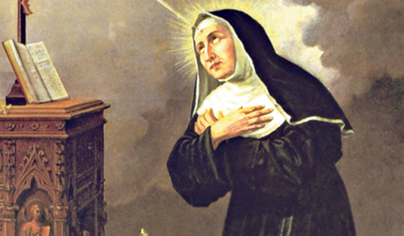 Andachtsbild der hl. Rita von Cascia.