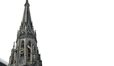 Drei Jahre lang wird der Turm des Linzer Mariendoms hinter einem Gerüst und Planen verborgen sein.  