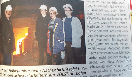 Die Jugendlichen lernten die verschiedenen Facetten der Nachtarbeit kennen.  