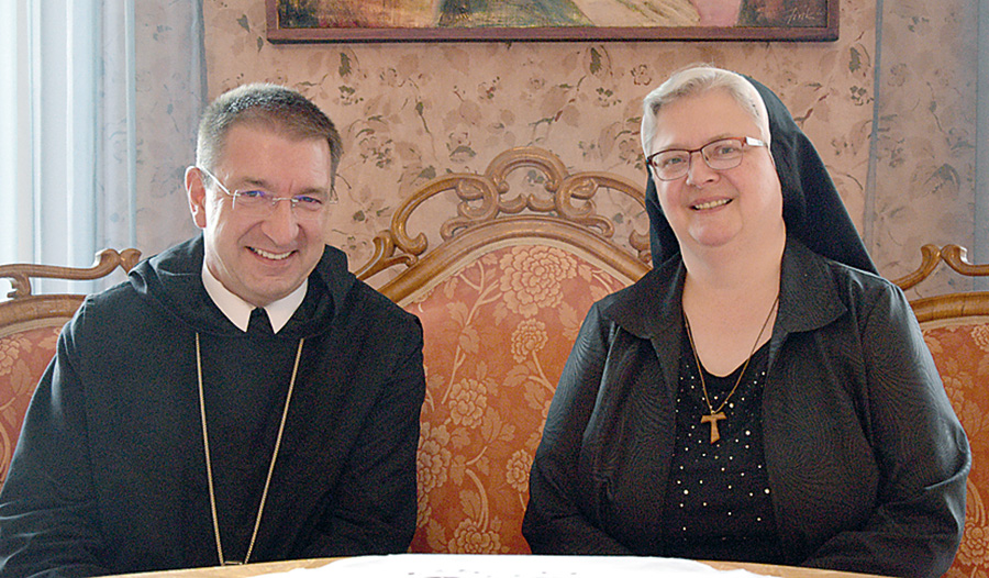 Pulling Korbinian Birnbacher und Franziska Bruckner, Erzabt, Generaloberin, Ordenskonferenz-Vorsitzende