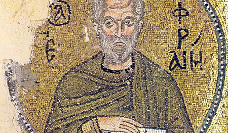 Ephräm der Syrer, Mosaik in Nea Moni auf Chios (11. Jahrhundert). 