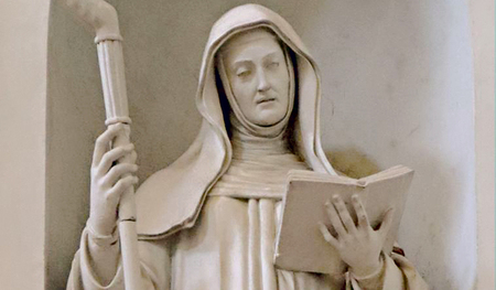 Statue der Scholastika, Subiaco.