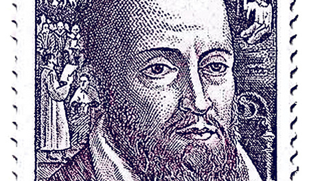 Franz von Sales auf einer französischen Briefmarke, die 1967 anlässlich seines 400. Geburtstages aufgelegt wurde.  