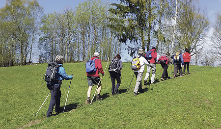 Natur, Schweigen, Reden und Nachsinnen gehören beim Pilgern zusammen.    