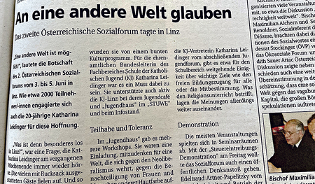 Vor 20 Jahren stand das Sozialforum im Fokus der Berichterstattung.