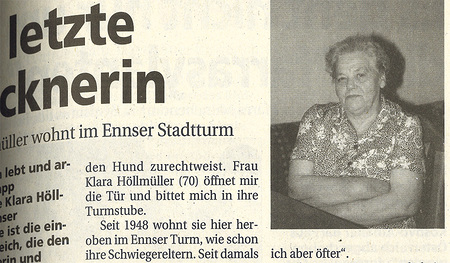 Vor 30 Jahren besuchte die Kirchenzeitung die Glöcknerin Klara Höllmüller