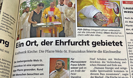Vor 20 Jahren fand das Kirchweihfest in Wels- St. Franziskus statt.  Archiv