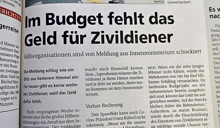 Vor 25 Jahren fehlten die Budgetmittel für die Zivildiener.