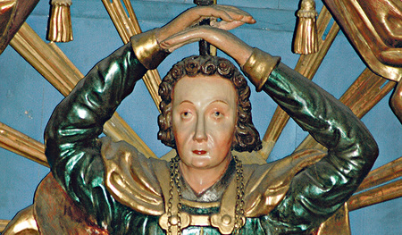 Pantaleonstatute auf dem Hochaltar von St. Pantaleon (OÖ)  