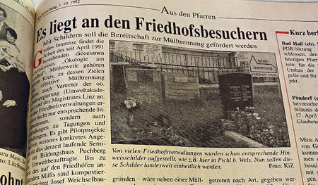 Themen anno 1992: Mülltrennung und der Rückzug der Franiskaner.  