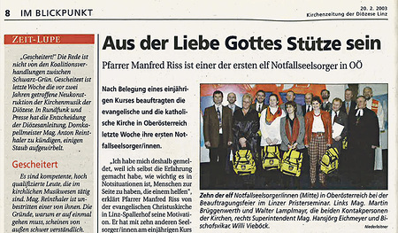 Die ersten Notfallseelsorger:innen wurden beauftragt.   