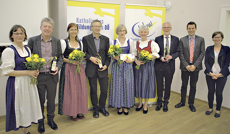 Das Team des Katholischen Bildungswerks Gallneukirchen mit Vetretern der Diözese    