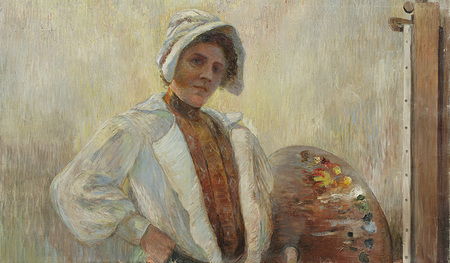 Agathe Schwabenau, Selbsportrait mit Farbpalette, 1905 Privatsammlung Tübingen